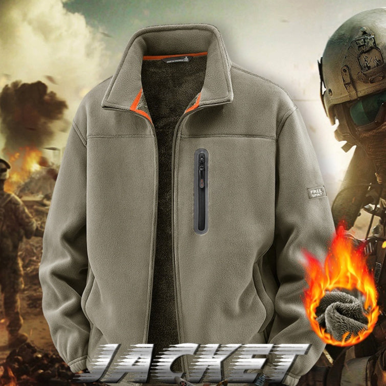 Fleece Sweater Men's Outdoor Casual Stand Collar Warm Jacket