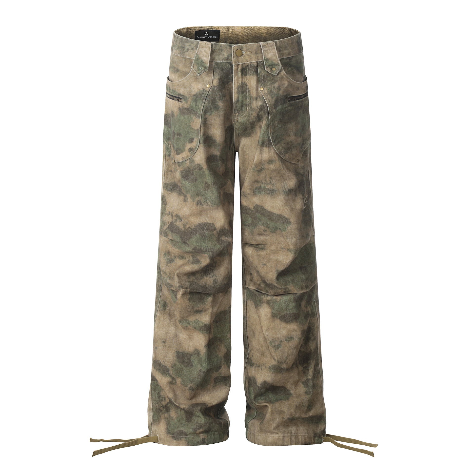 Retro Camouflage Loose Cross-leg Jeans