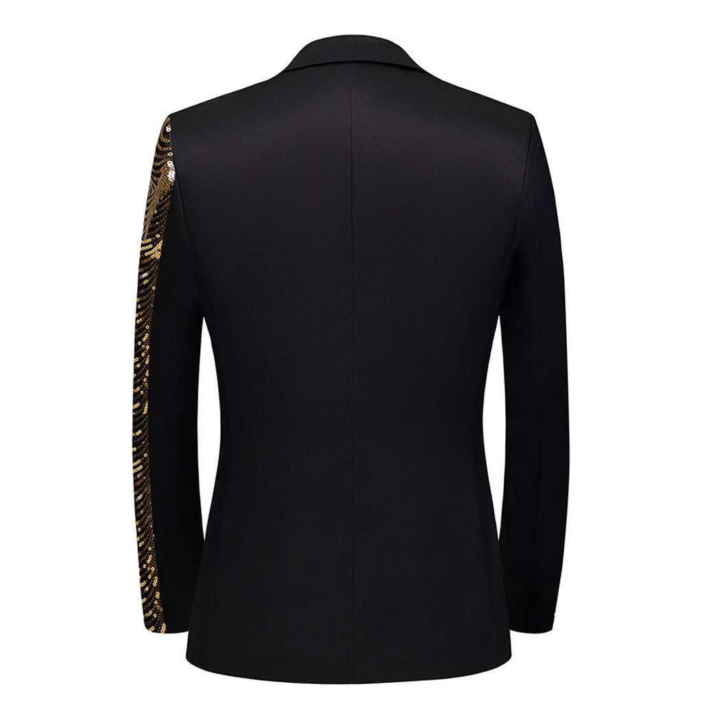 Men's Wavy Sequin Shiny Casual Suit Jacket