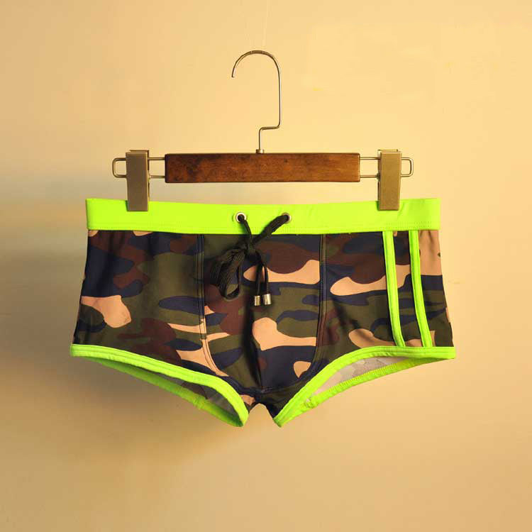 Men's Fashion Light Breathable Low Waist Camouflage Swimming Trunks