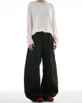 Simple Curved-slash Pants For Men And Women