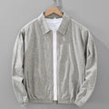 Spring And Autumn Brushed Cotton And Linen Long-sleeved Jacket Men Vintage Zipper