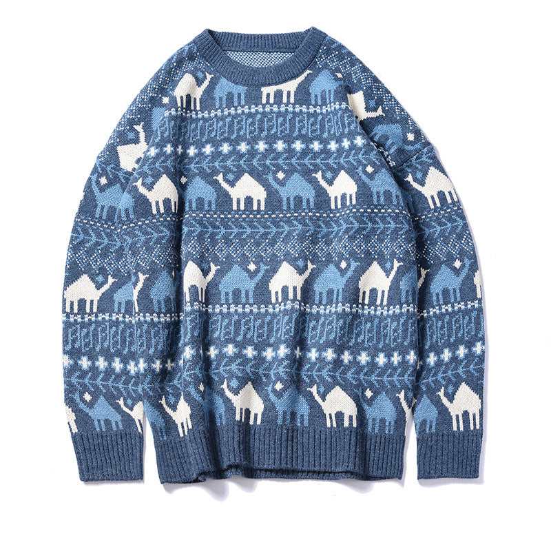 Men's Round Neck Knitted Loose Wide Version Luo Nan