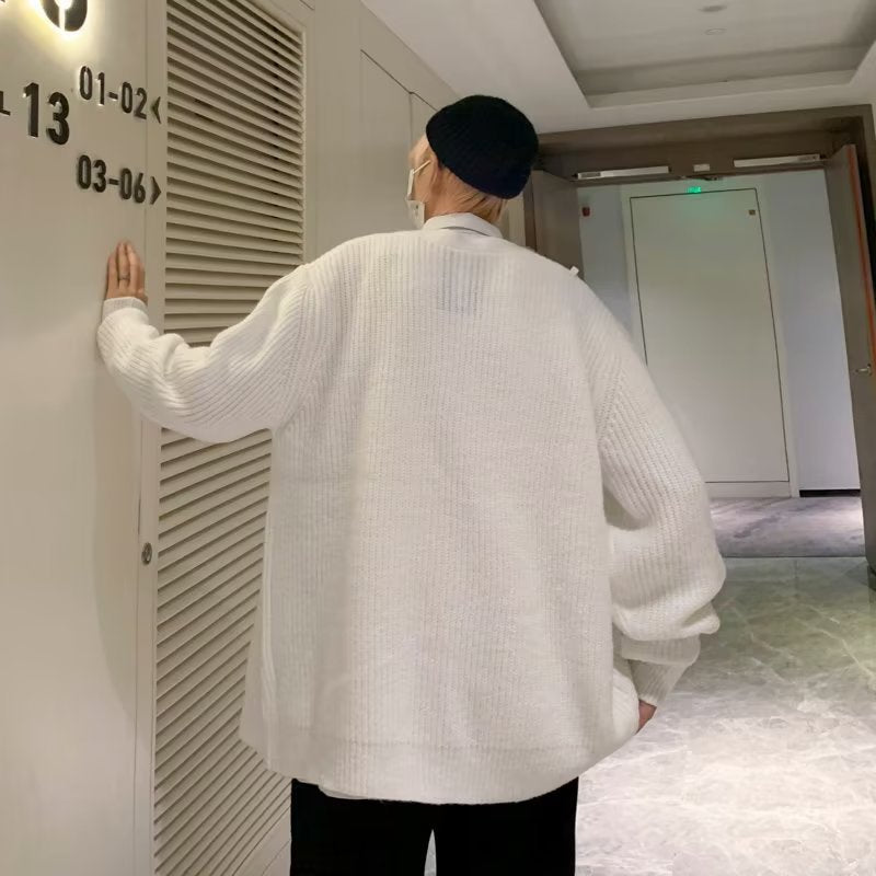 Men's Sweater Cardigan For Autumn And Winter Korean-style Casual Knitted Top