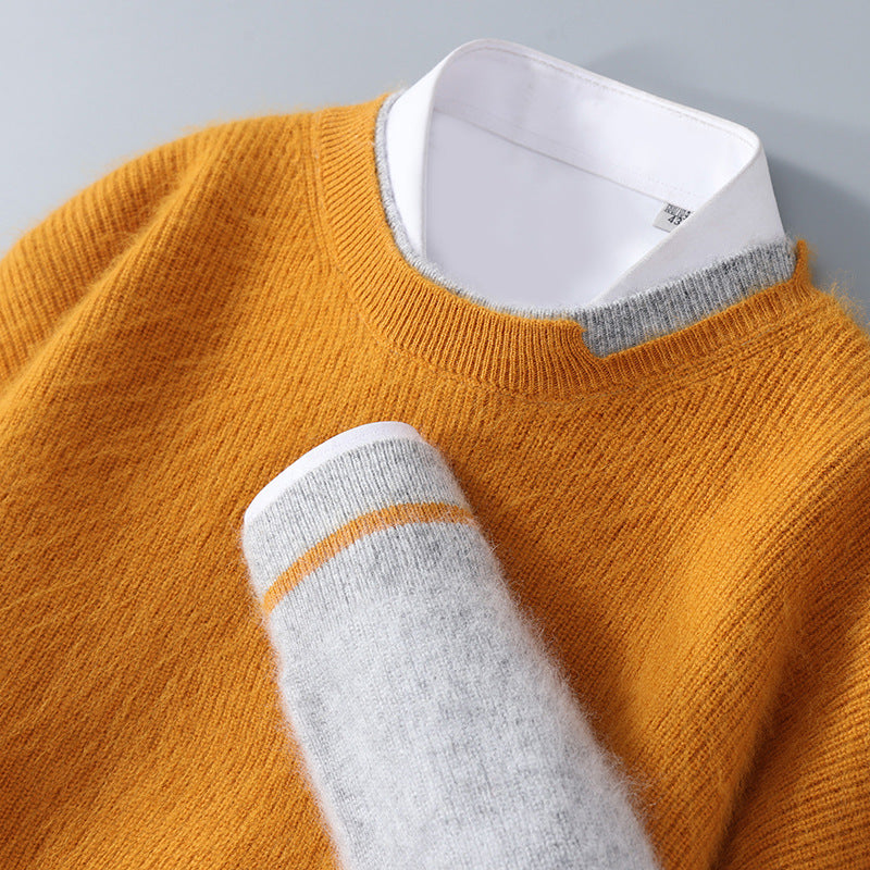 Mink Sweater Men's Round Neck Thickened Loose And Warm