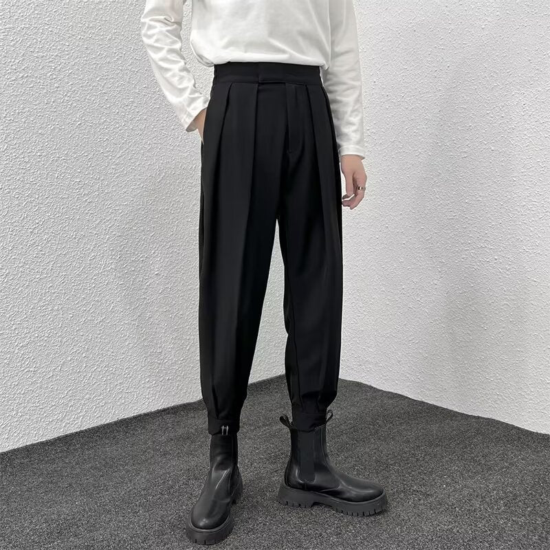 Men's Casual And Simple Velcro Cuffed Harem Casual Pants