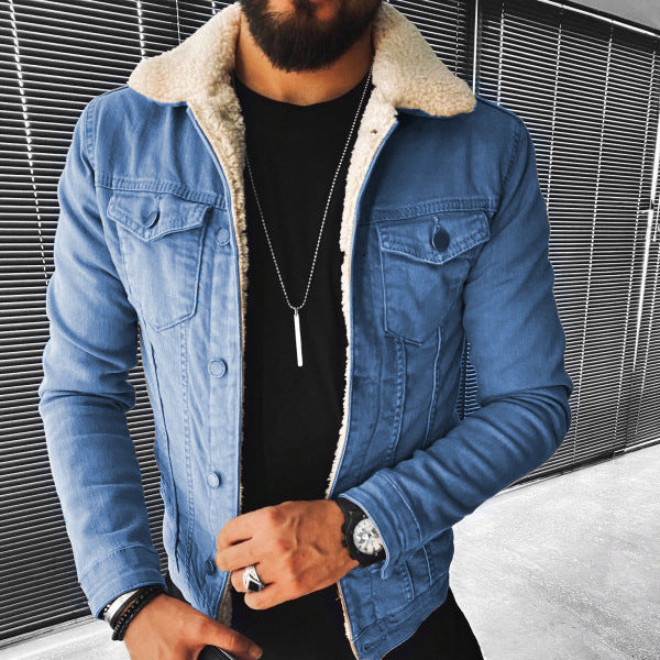 Leisure Punk Motorcycle Plus Cotton Lamb jacket