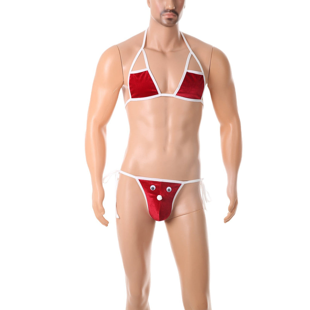 European And American Men's Christmas Adjustable Bow Thong