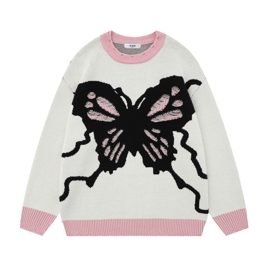Loose Sweet Cute Jacquard Round Neck Knitted Sweater