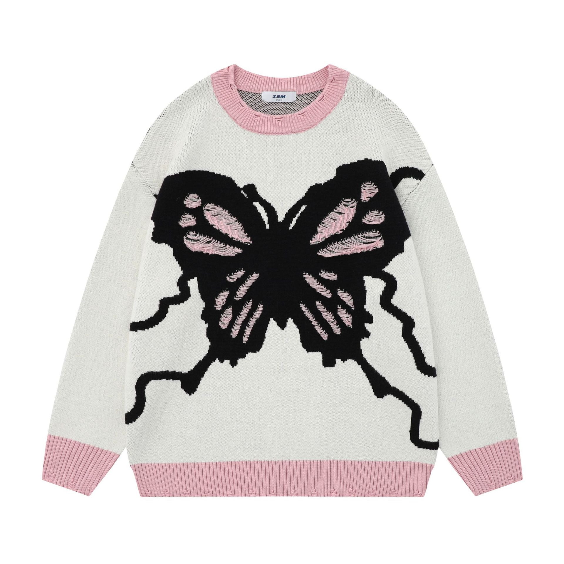 Loose Sweet Cute Jacquard Round Neck Knitted Sweater