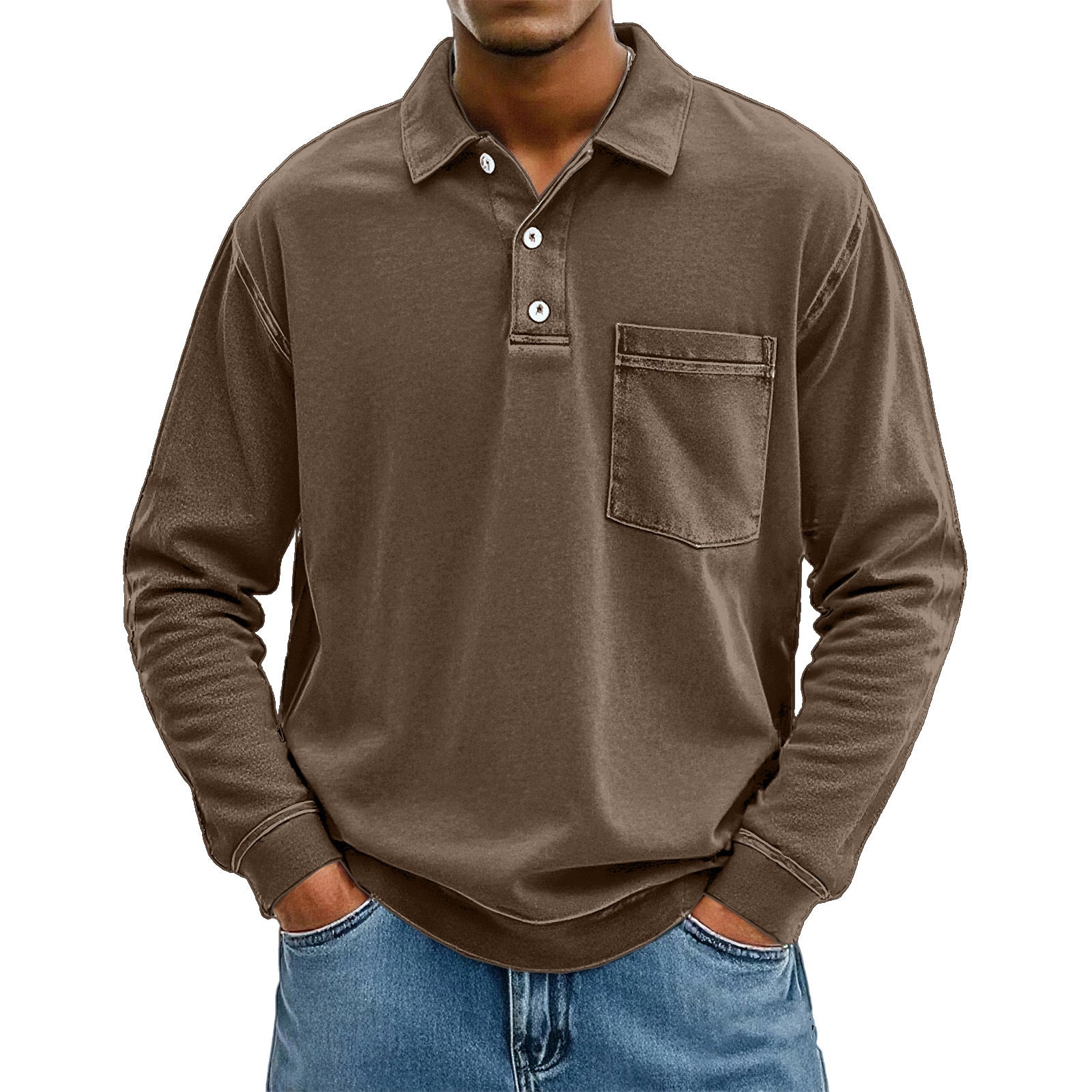 3D Digital Print Men's Button Polo Shirt