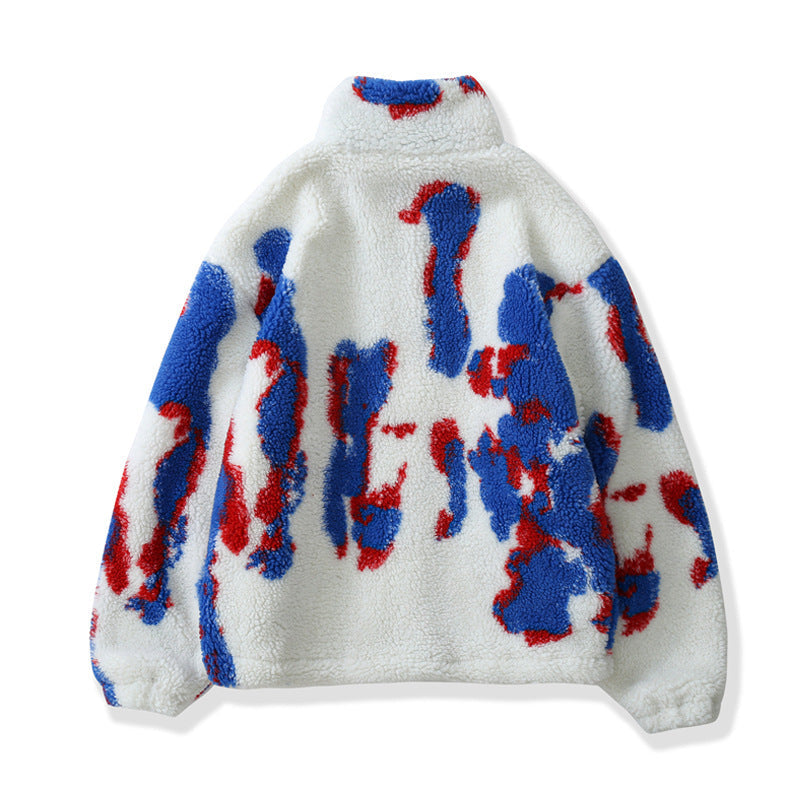 Men's Hong Kong Style Thickened Casual Love Lamb Velvet Jacket