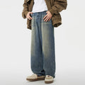 Men's Worn Looking Washed-out Loose Straight All-matching Jeans