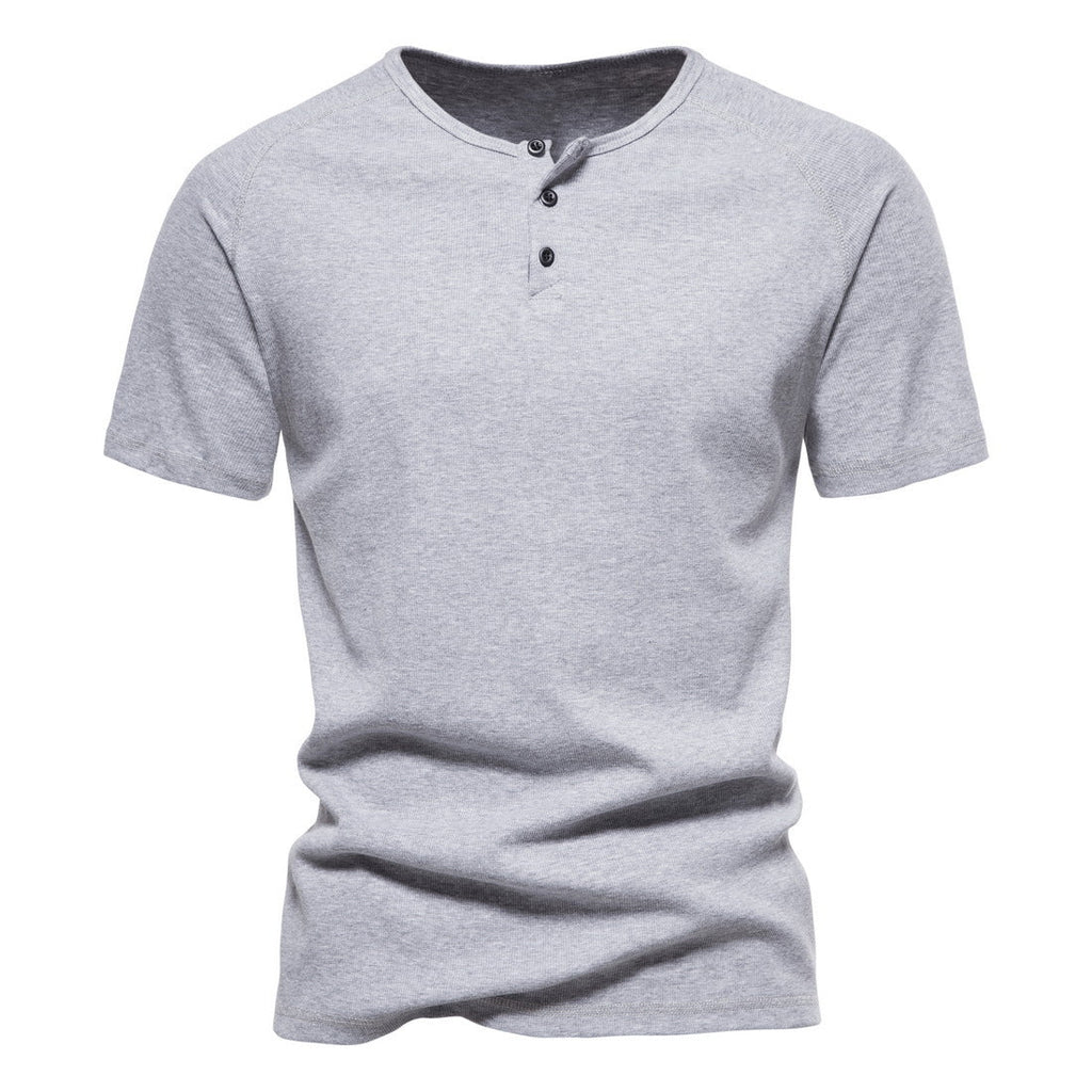 Solid Color Men's Retro Summer Short Sleeve Fitness