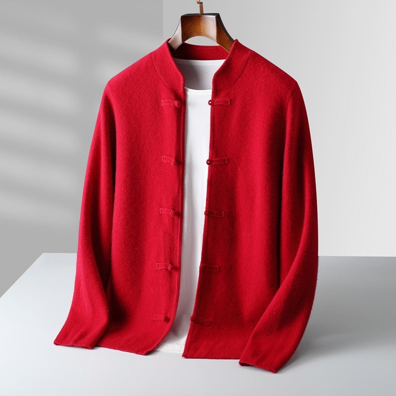 Button Warm Thickened Wool Coat