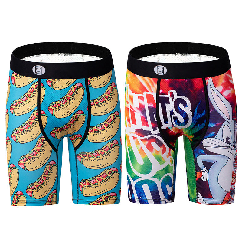 Cartoon Printed Quick-dry Men's Sports Fitness Extended Underwear