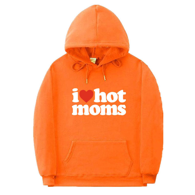 I LOVE HOT MOMS Letter Printed Sweater