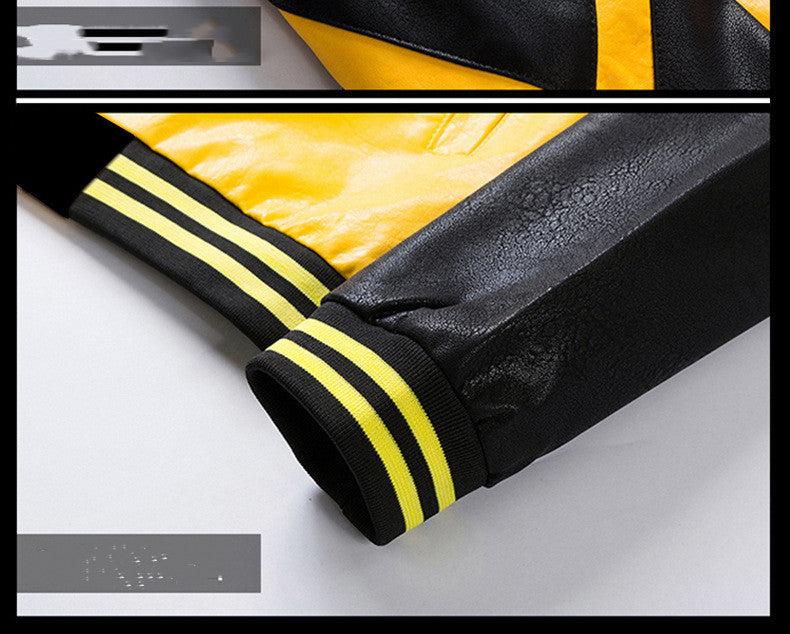 New Men's Casual PU Leather Youth  Jacket