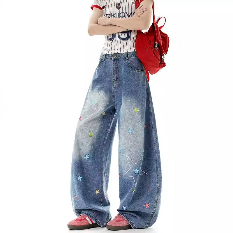 Fashion Wash Vintage Embroidered Jeans For Men