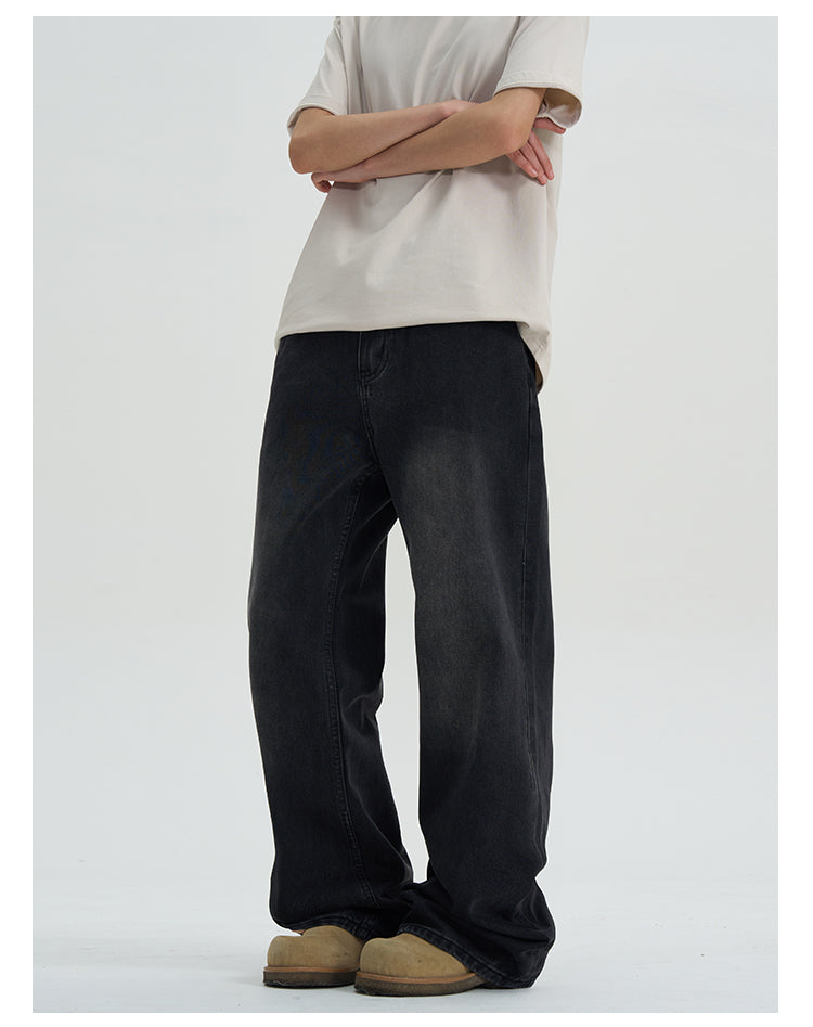 Second-hand Black Color Jeans Men's Straight Slimming Casual Pants