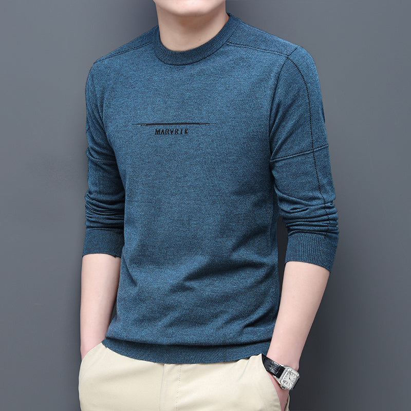 Spring And Autumn New V-neck Sweater Men's Trend Base Knitted Sweater