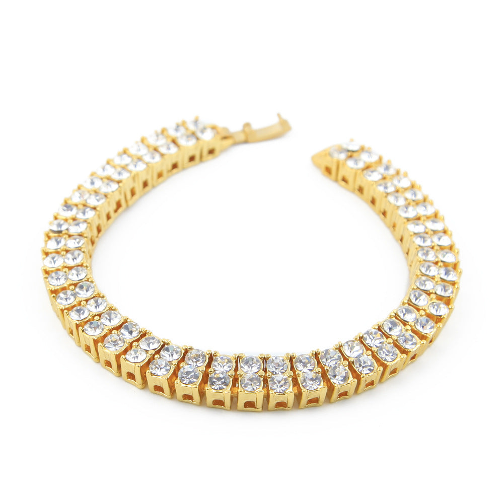 men's rhinestone bracelet blingbling cross-border