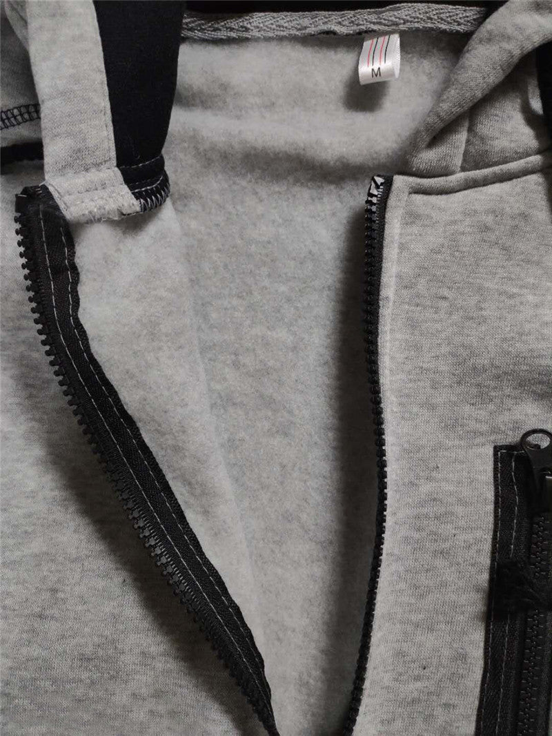 Hooded Long-sleeved Sweater And Pants Casual Zipper Suit
