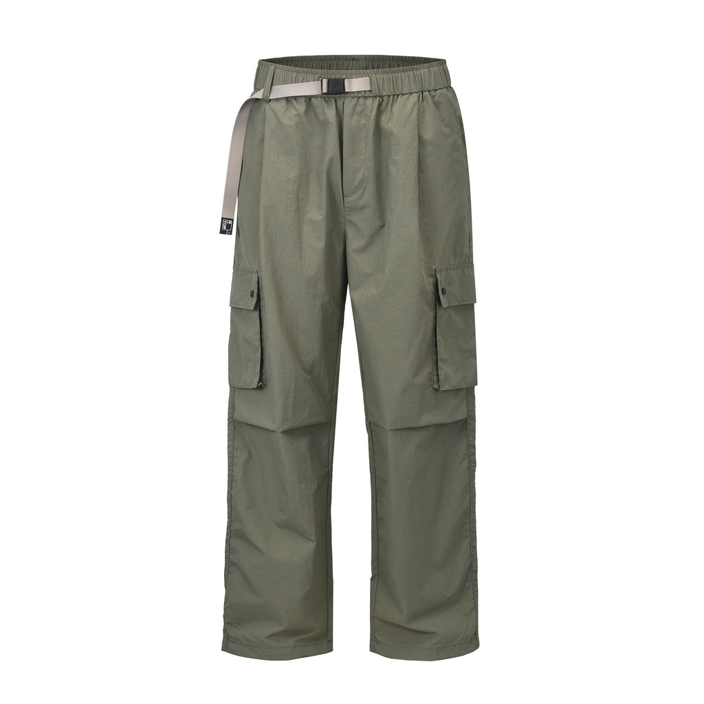 Large Pocket Paratrooper Pants Loose Wide Leg Drawstring Ankle-tied Casual Pants