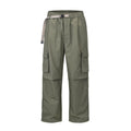 Large Pocket Paratrooper Pants Loose Wide Leg Drawstring Ankle-tied Casual Pants