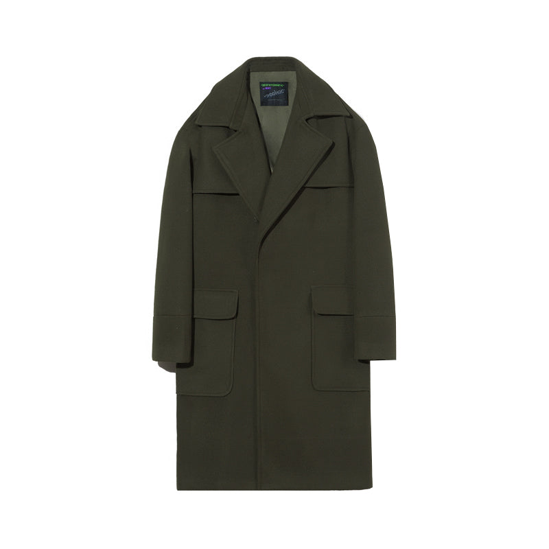 Men's Mid-Length Casual Loose Woolen Coat