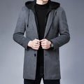 Men's Detachable Hooded Woolen Winter Coat