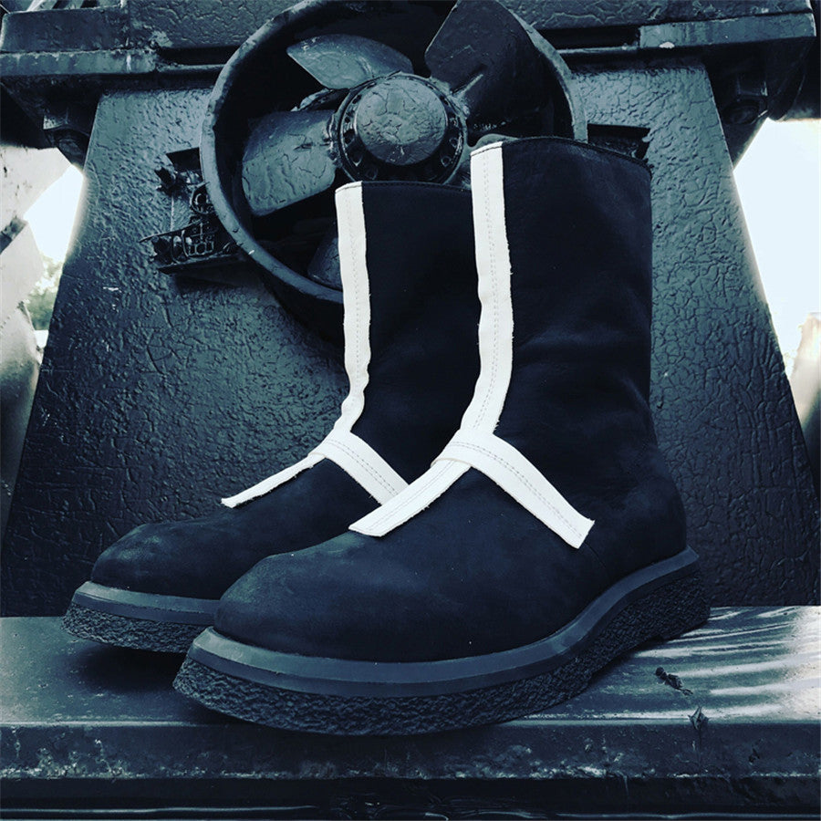Men's Cross Stitching Leather Martin Boots