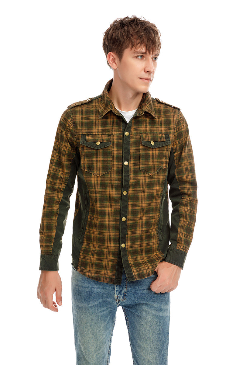 Men Plaid Casual Autumn Winter Jacket Men Slim Fit Jacket