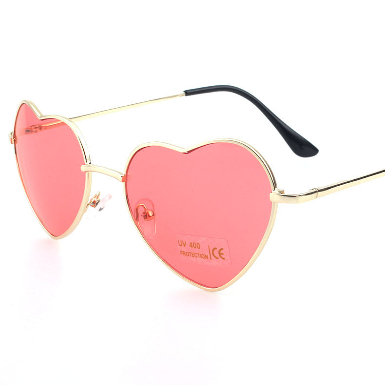 Cute peach heart shaped sunglasses