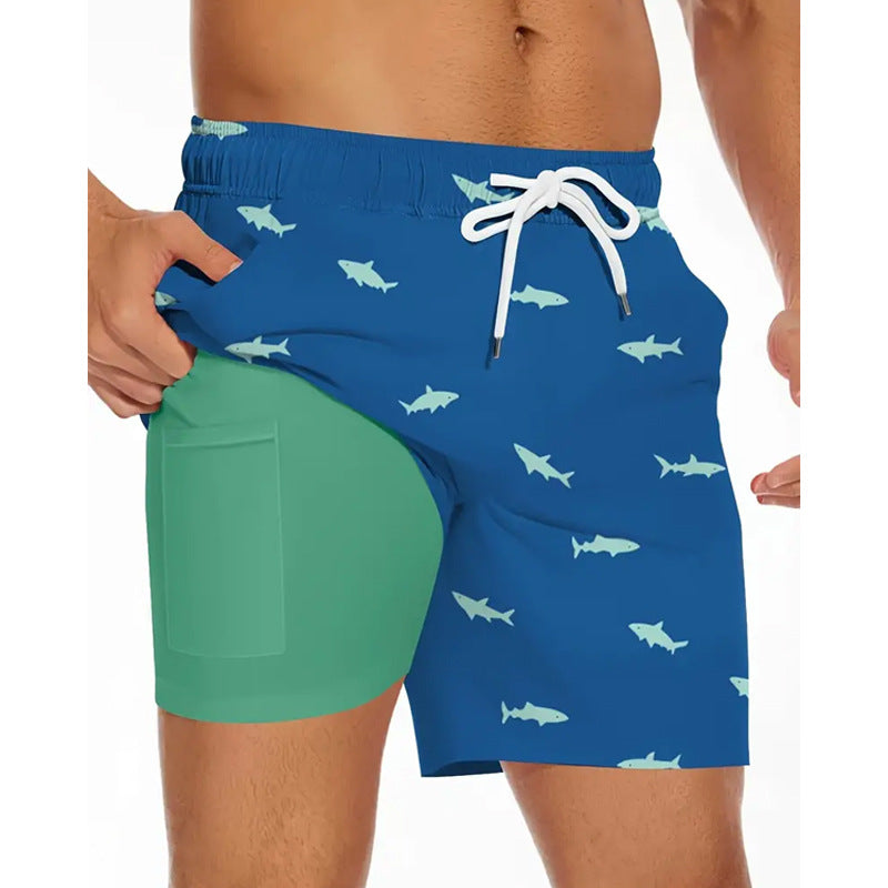 Men's Summer Beach Pants Shorts Plus Size Loose