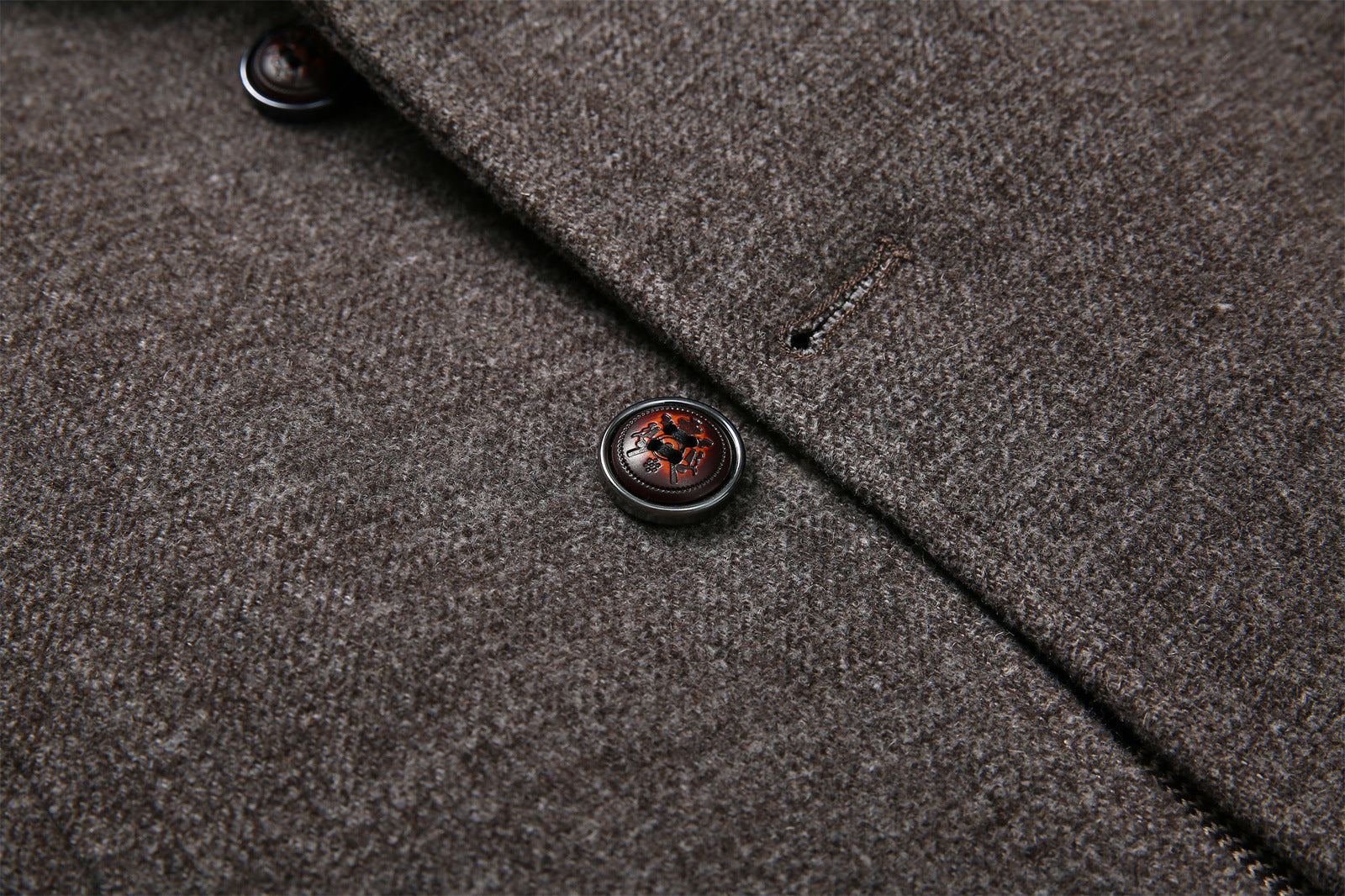 Middle Aged Men Thick Lapel Coat