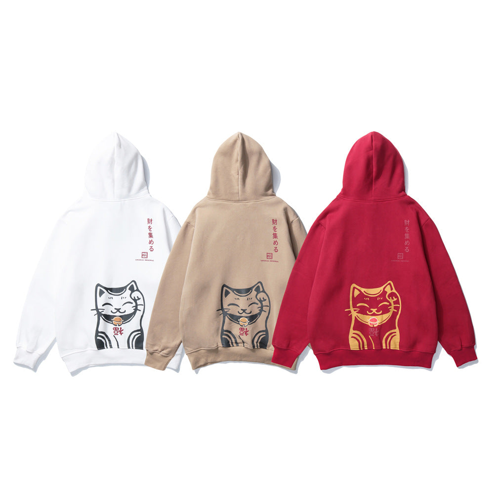 Men's sweater cotton pullover long sleeve hooded loose