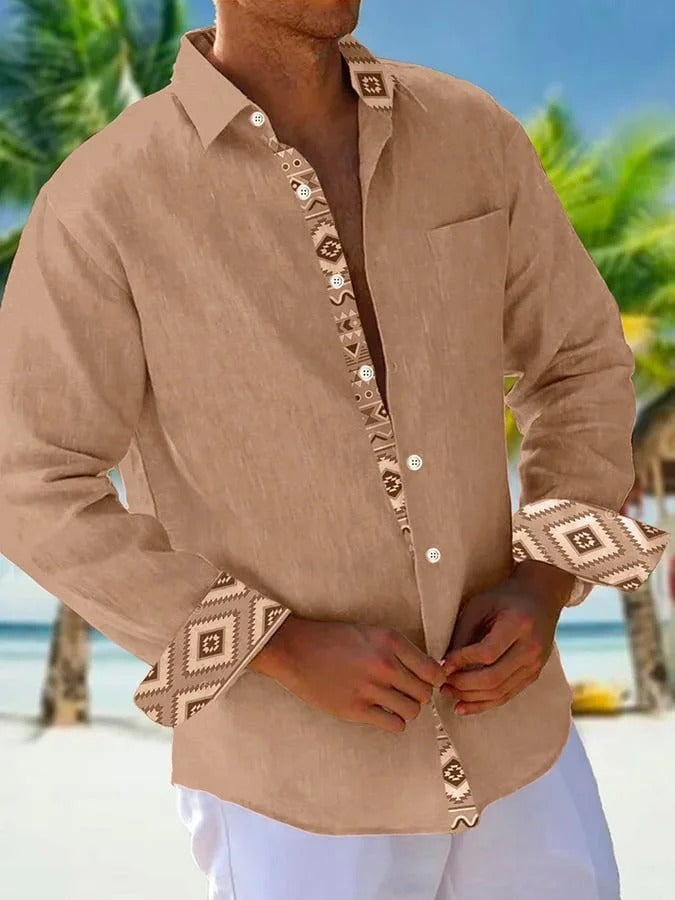 Men's Casual Long Sleeve Loose-fitting Shirt