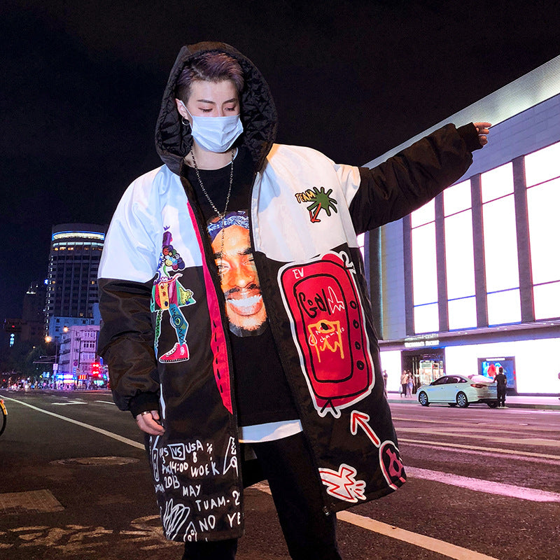 Graffiti hip-hop trench coat