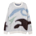 Retro Contrast Color Horse Sweater For Men And Women