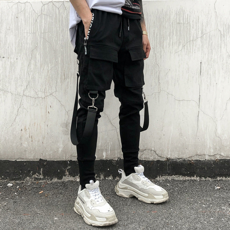 spring and summer new men's Korean version of the self-cultivation feet feet pants style men's national tide night field cone elastic harem pants