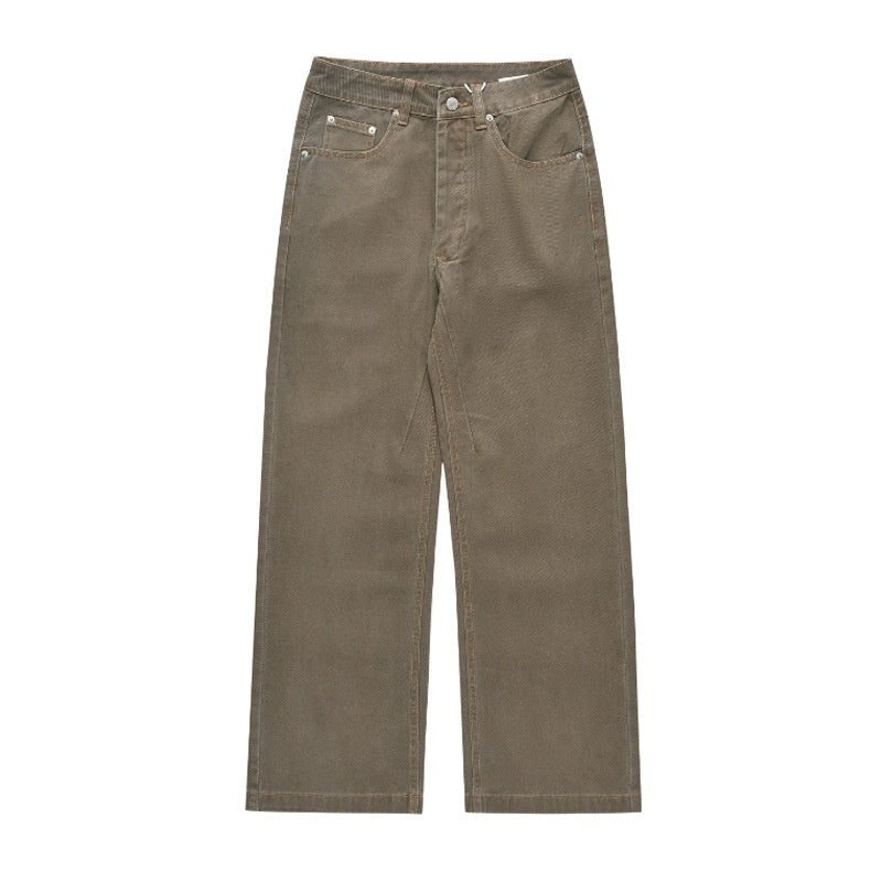 New American Style Retro Hong Kong Style Japanese Loose Straight Jeans For Men
