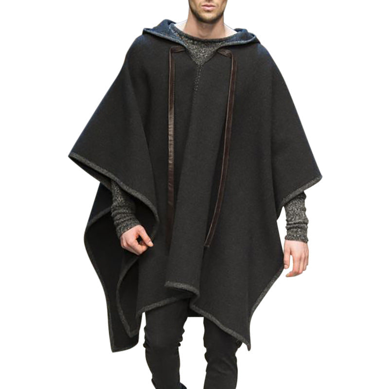 Cape shawl pullover cape woolen coat