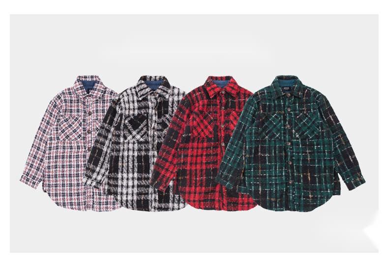 Men's Plaid Shirt Cardigan Jacket Same Style