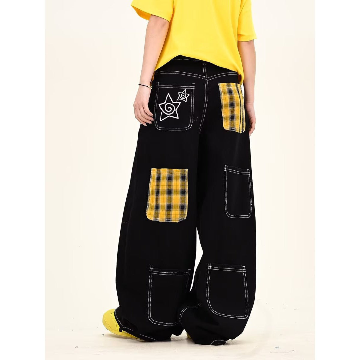 Personalized Letter Jeans Hip Hop Ins Trendy High Street Fashionable Pu Handsome Trousers