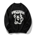 Cartoon Hand-painted Artificial Mink Round Neck Sweater For Men And Women