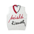 Contrast Color V-neck Sweater Vest Man Ins Woven Letter Sleeveless Knitted Vest