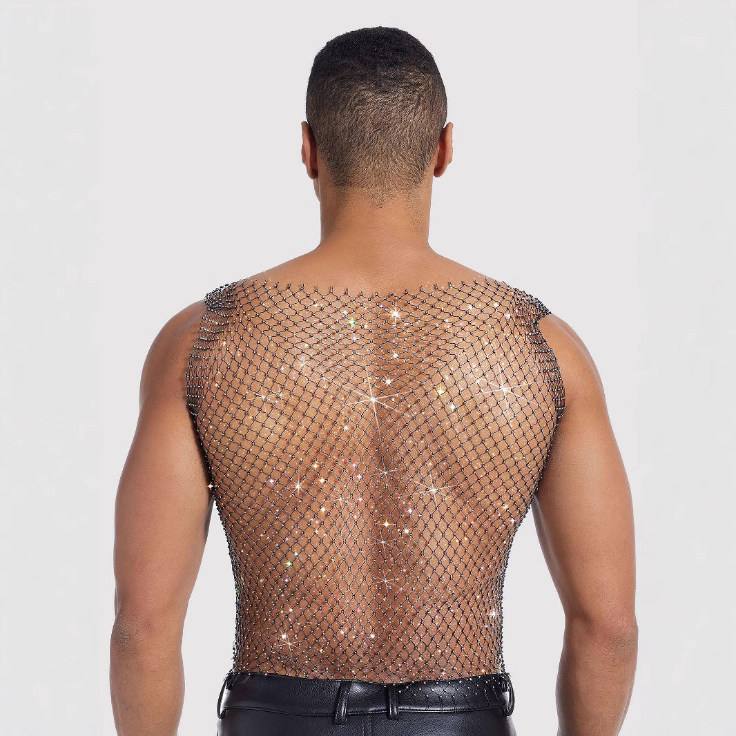 Men's Fashion Personality Hollow Out Vest Top