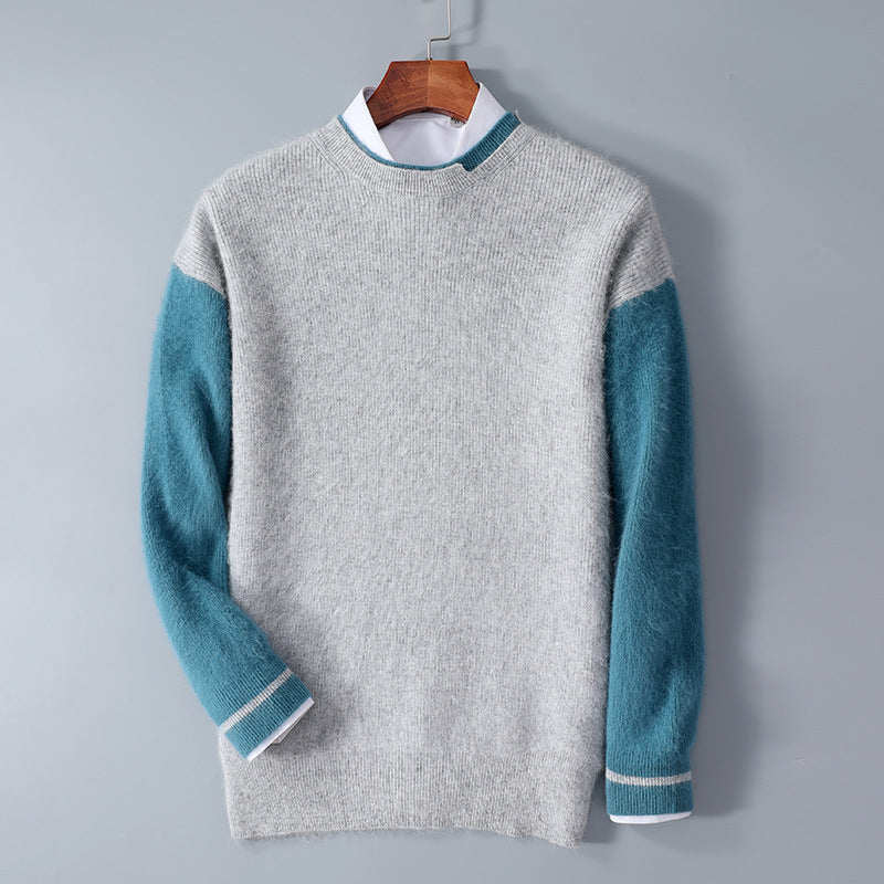 Mink Sweater Men's Round Neck Thickened Loose And Warm