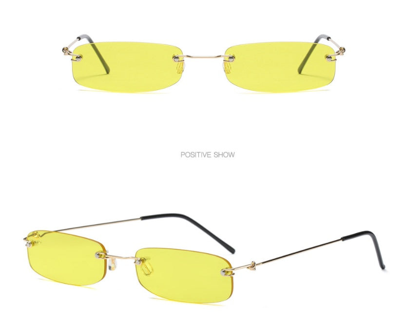 Rimless trendy sunglasses